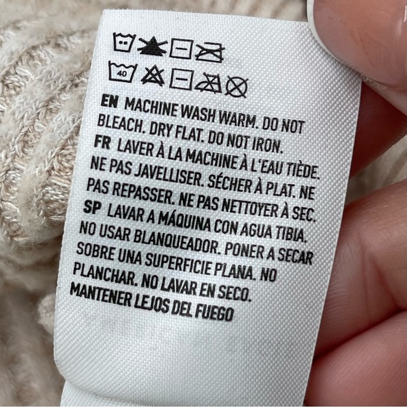 American Eagle Sweater Womens Large Cream Viscose Pullover Waffle Knit Boat Neck - Picture 8 of 13